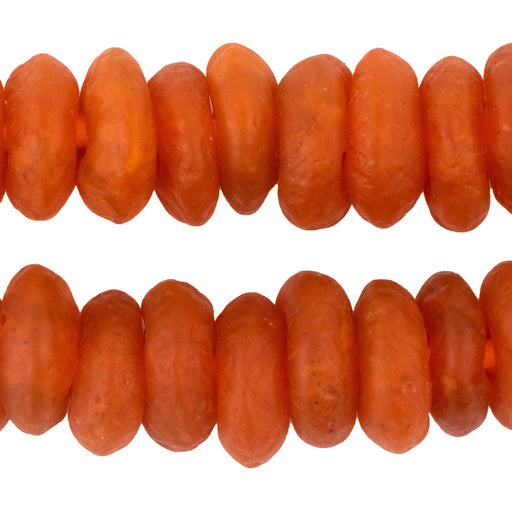 Jumbo Orange Rondelle Recycled Glass Beads (20mm) - The Bead Chest