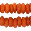 Jumbo Orange Rondelle Recycled Glass Beads (20mm)