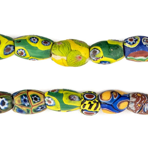 Oval Antique Venetian African Millefiori Trade Beads #15879 - The Bead Chest