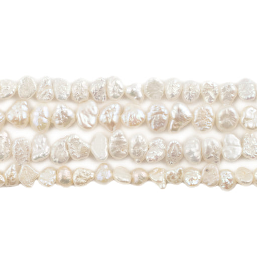 Textured White Nugget Vintage Japanese Pearl Beads (6mm) - The Bead Chest