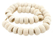 White Carved Watermelon Bone Beads (Large) - The Bead Chest
