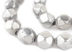 Silver Diamond Cut Hollow Tribal Beads (18mm) - The Bead Chest