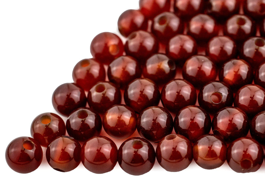 Caramel Round Carnelian Beads (6mm, Set of 100) - The Bead Chest