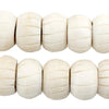 White Carved Watermelon Bone Beads (Large)