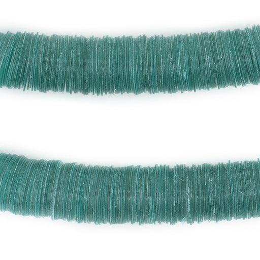 Translucent Aqua Vinyl Phono Record Beads (12mm) - The Bead Chest