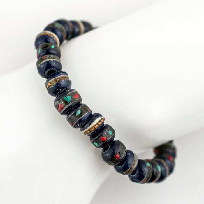 Deep Blue Nepal Mala Bracelet - The Bead Chest