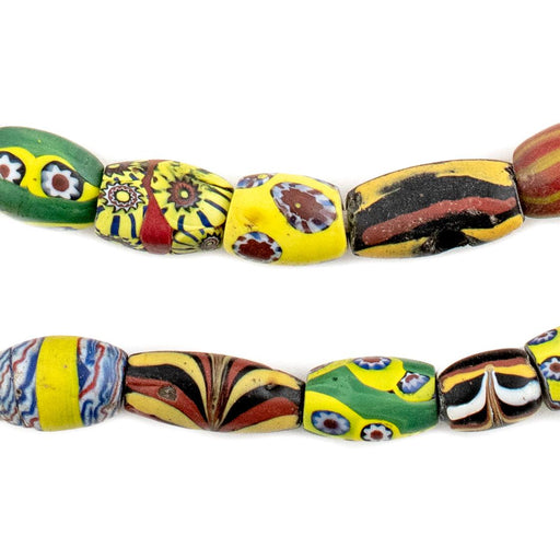 Oval Antique Venetian African Millefiori Trade Beads #15881 - The Bead Chest