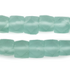 Clear Marine Faceted Recycled Java Sea Glass Beads