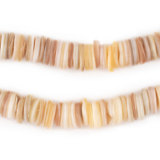 White Ocean Sea Shell Heishi Beads (10mm)