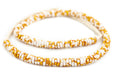 White Fire Fused Rondelle Recycled Glass Beads (11mm) - The Bead Chest