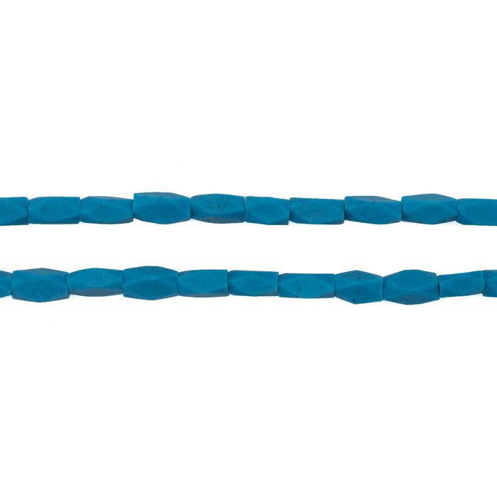 Aqua Blue Turquoise-Style Faceted Afghani Stone Beads (5x3mm) - The Bead Chest
