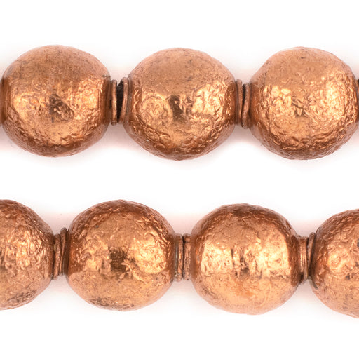 Copper Textured Sphere Hollow Tribal Beads (18mm) - The Bead Chest