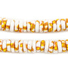 White Fire Fused Rondelle Recycled Glass Beads (11mm)