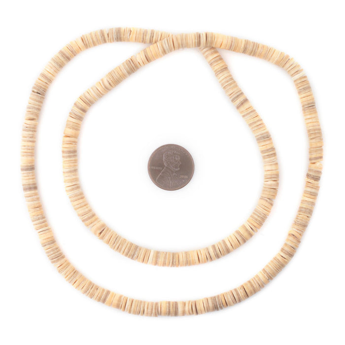 Beige Natural Shell Heishi Beads (6mm) - The Bead Chest