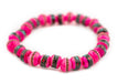 Hot Pink Nepal Mala Bracelet - The Bead Chest