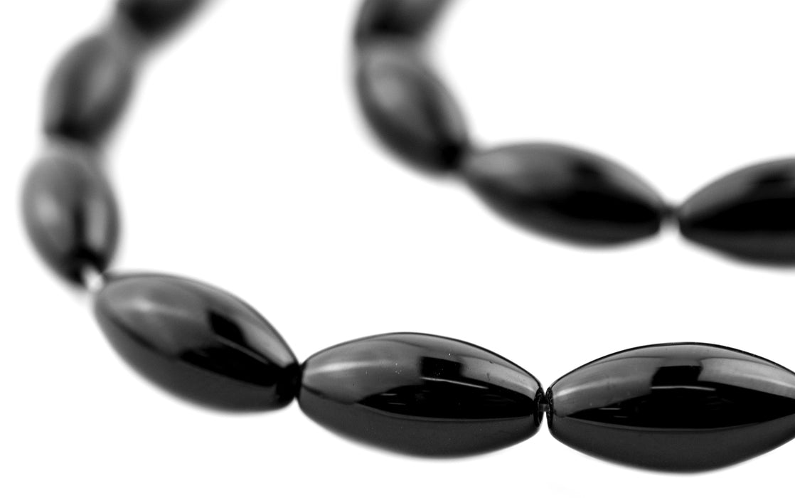 Oval Onyx Beads (16x8mm) - The Bead Chest