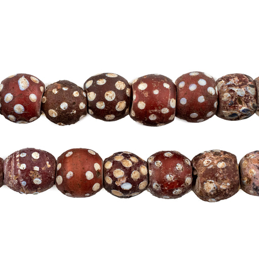 Red Antique Skunk Eye Beads (Long Strand) - The Bead Chest