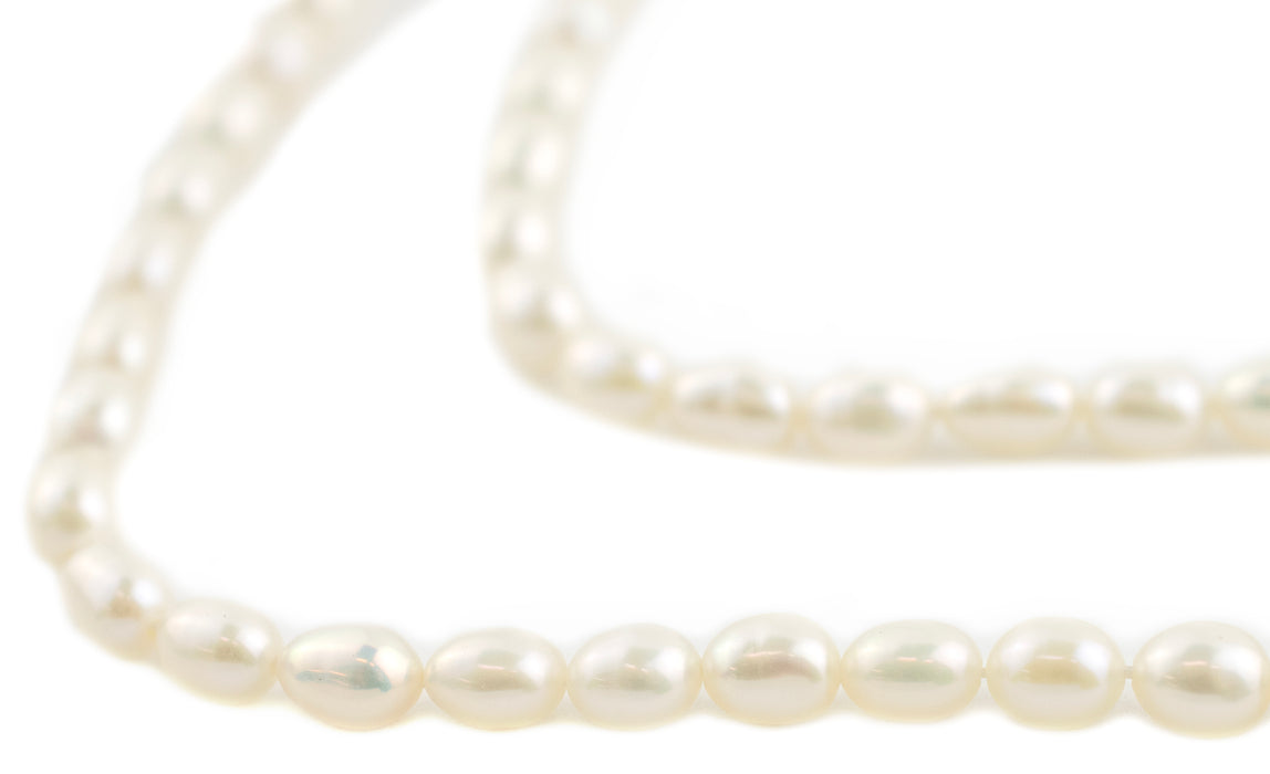 Smooth White Vintage Japanese Rice Pearl Beads (3-5mm) - The Bead Chest