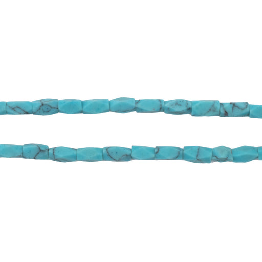 Blue Turquoise-Style Faceted Afghani Stone Beads (6x4mm) - The Bead Chest