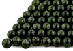Round Deep Green Nephrite Jade Beads (7mm, Set of 100) - The Bead Chest