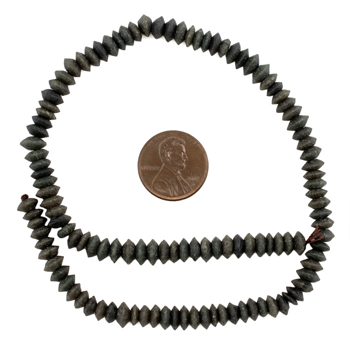 Extra Dark Green Serpentine Saucer Beads (7mm) - The Bead Chest