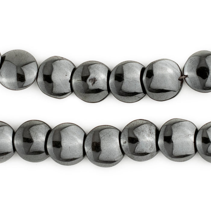 Flat Round Disk Non-Magnetic Hematite Beads (12mm)