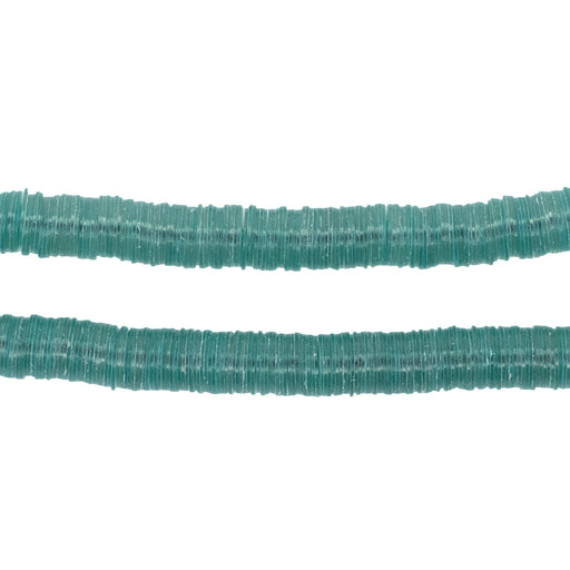 Translucent Aqua Vinyl Phono Record Beads (6mm) - The Bead Chest