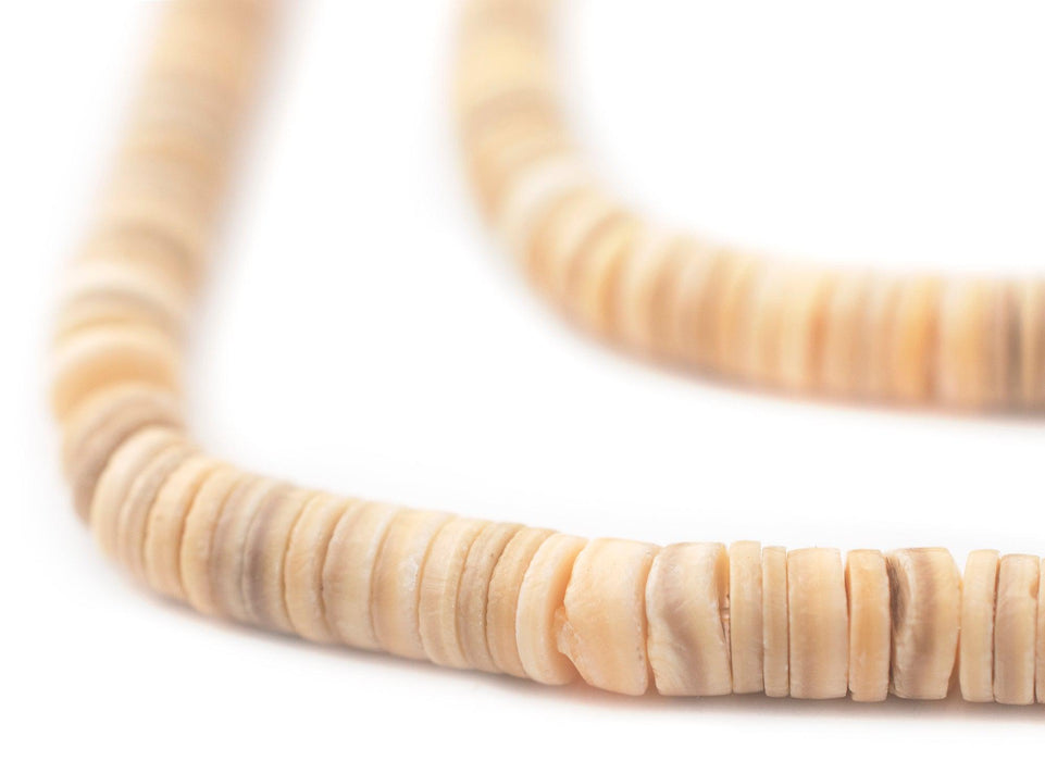 Beige Natural Shell Heishi Beads (6mm) - The Bead Chest