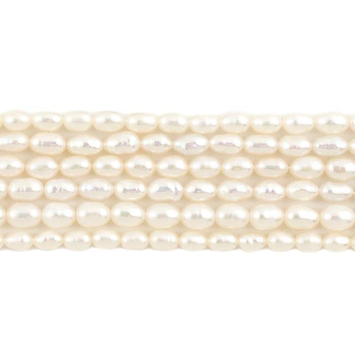Smooth White Vintage Japanese Rice Pearl Beads (3-5mm) - The Bead Chest