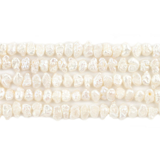 Textured White Nugget Vintage Japanese Pearl Beads (4-6mm) - The Bead Chest