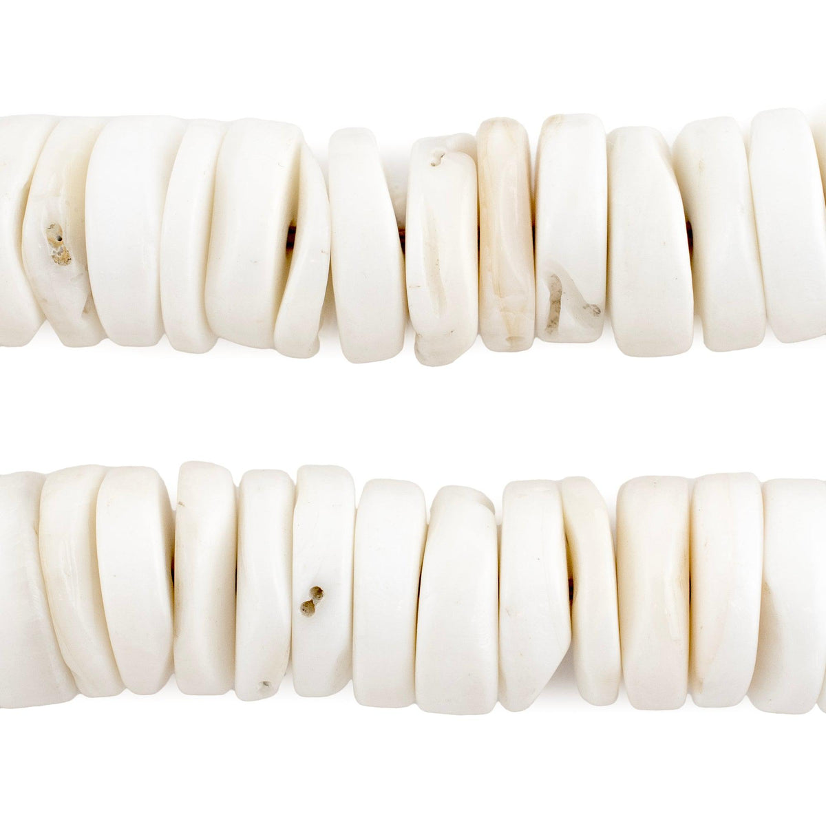 White Naga Conch Shell Disk Beads (16mm) — The Bead Chest