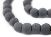 Opaque Grey Recycled Glass Beads (11mm) - The Bead Chest