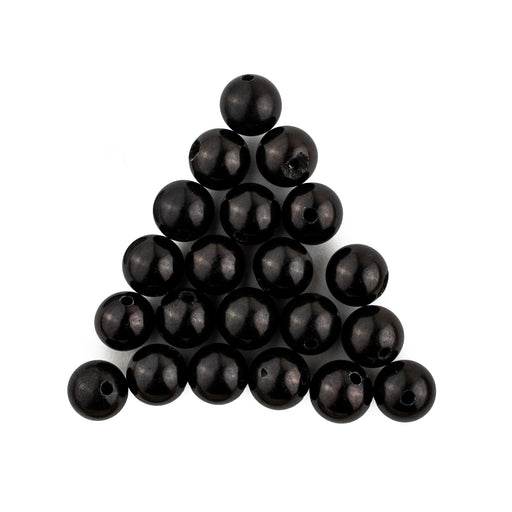 Round Black Shungite Beads (8mm, Set of 25) - The Bead Chest