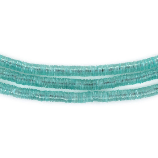 Translucent Aqua Vinyl Phono Record Beads (4mm) - The Bead Chest