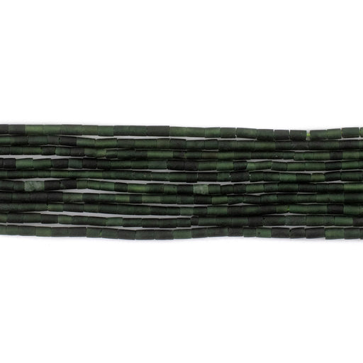 Extra Tiny Green Jade Cylinder Beads (1.5mm) - The Bead Chest