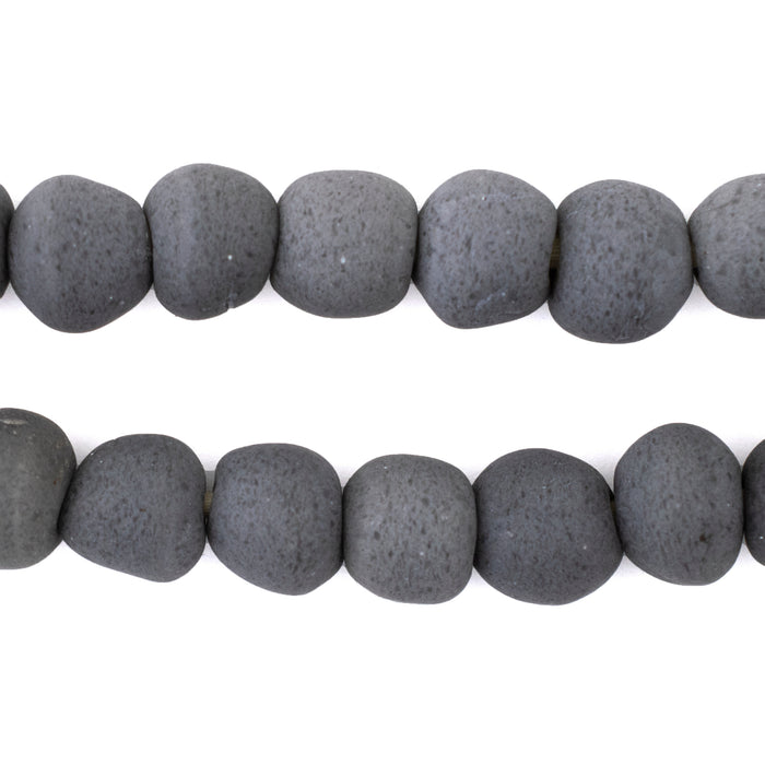 Opaque Grey Recycled Glass Beads (11mm) - The Bead Chest