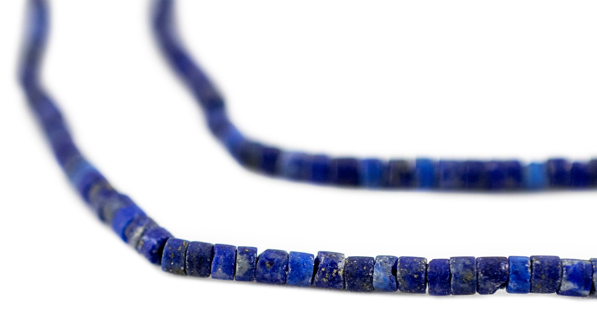 Lapis Lazuli Tiny Cylindrical Heishi Beads 2mm – Genuine Afghanistan Blue Gemstone