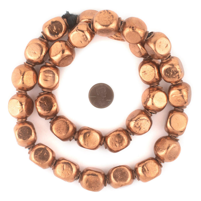 Copper Rounded Rectangular Hollow Tribal Beads (18mm) - The Bead Chest
