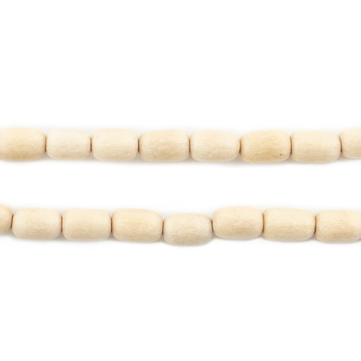 Cream Barrel Natural Wood Beads (8x5mm) - The Bead Chest