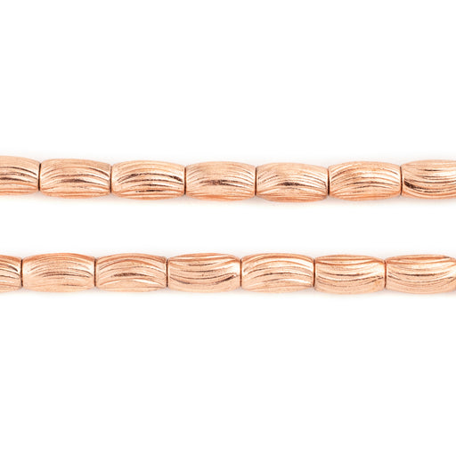 Copper Patterned Rice Beads (9x5mm) - The Bead Chest