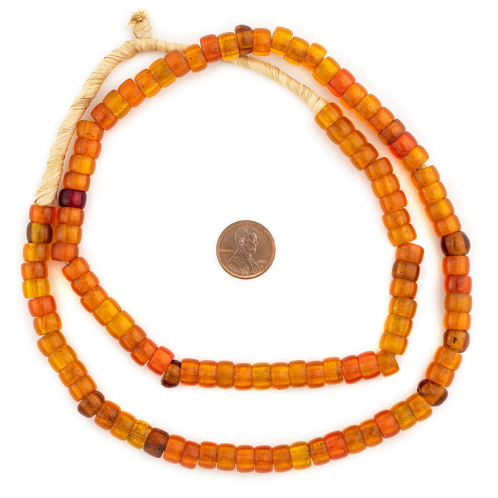 Old Translucent Orange Ethiopian Padre Beads (9mm) - The Bead Chest