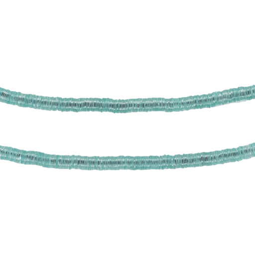 Translucent Aqua Vinyl Phono Record Beads (3mm) - The Bead Chest