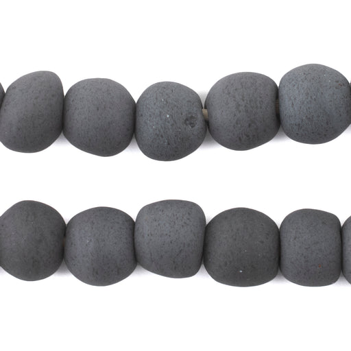 Opaque Grey Recycled Glass Beads (14mm) - The Bead Chest