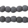 Opaque Grey Recycled Glass Beads (14mm)