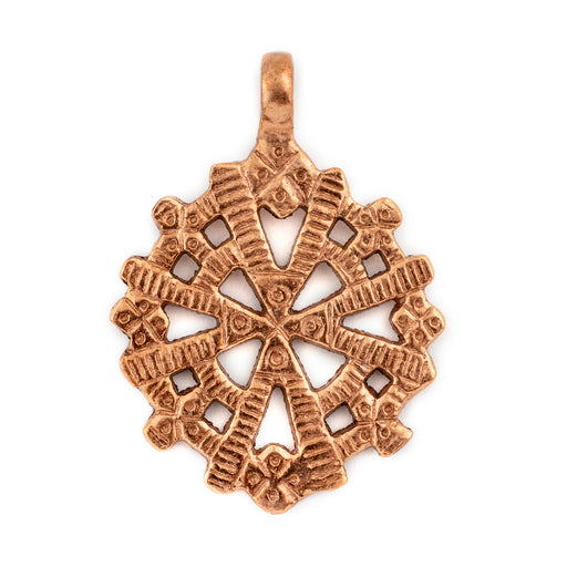 Copper Radiating Coptic Cross Pendant (38x52mm)
