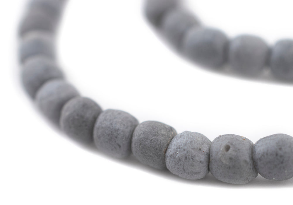 Opaque Grey Recycled Glass Beads (7mm) - The Bead Chest
