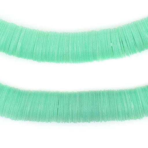 Translucent Aquamarine Vinyl Phono Record Beads (12mm) - The Bead Chest