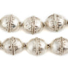 Ethiopian Wired Silver Oval Beads (19x20mm)
