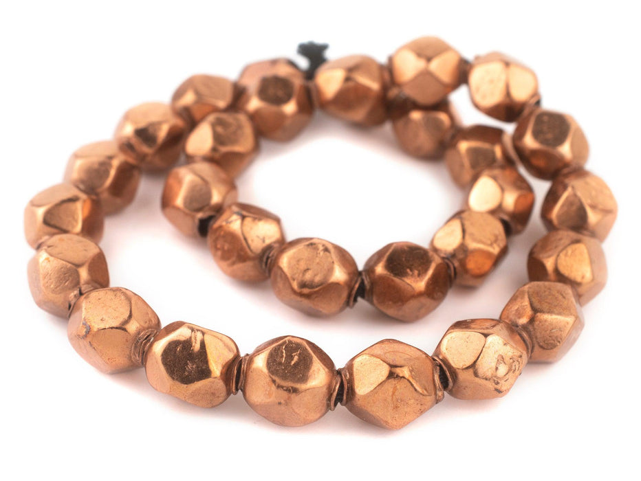 Copper Diamond Cut Hollow Tribal Beads (18mm) - The Bead Chest