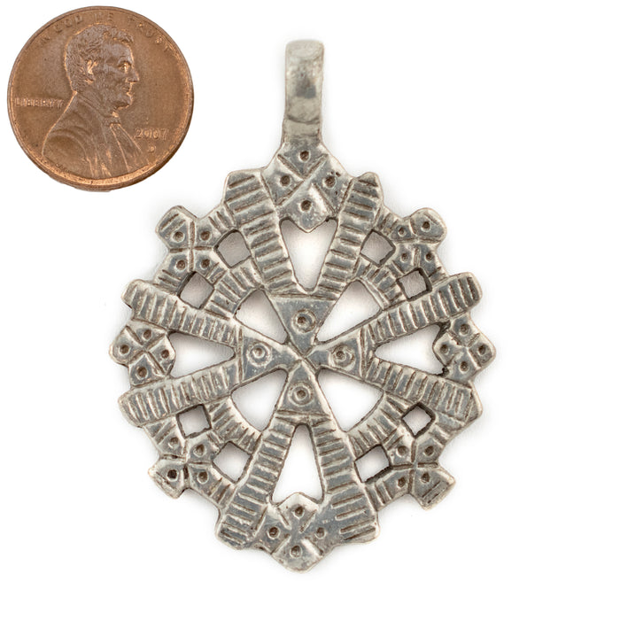 Silver Radiating Coptic Cross Pendant (38x52mm) - The Bead Chest